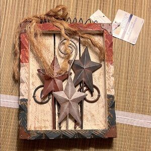 Jo-Ann’s Fabrics Circa 2003 Americana Rustic Star Wall Decor